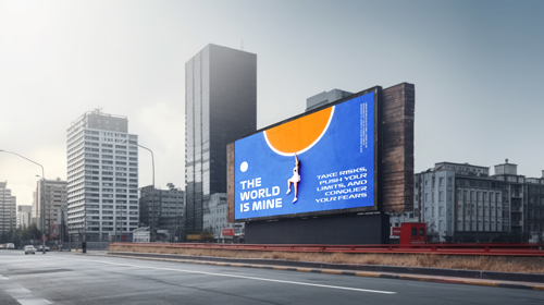 Billboard Attached on a Stone Wall