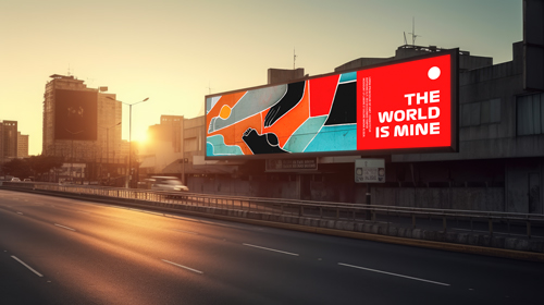 City Billboard During Sunset