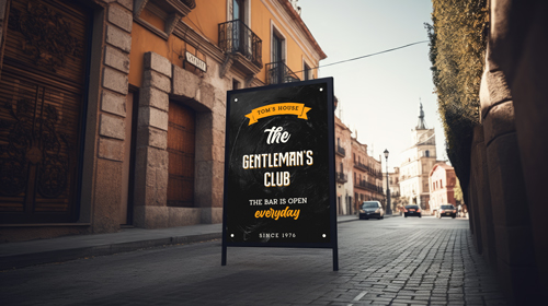 Cafe Promotion Sign on a Road