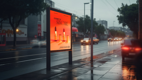 Street Billboard in Downtown Area