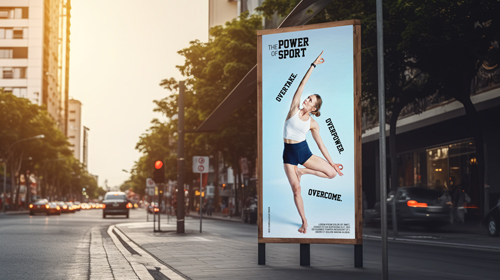 Sidewalk Advertisement in City Center