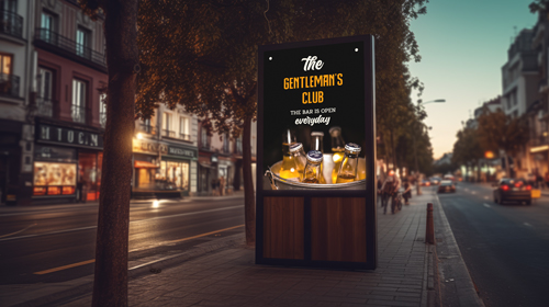 Crosswalk Advertisement During Evening Time