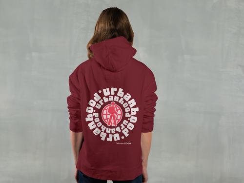 Man Wearing a Hoodie Back View