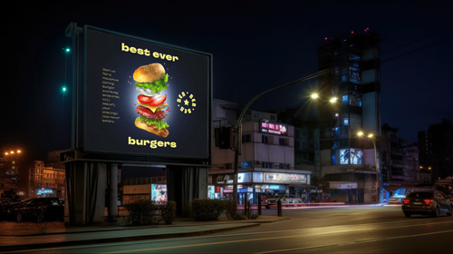 Digital Display Showcased in a City