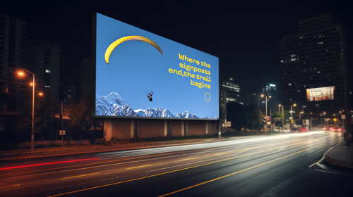 Downtown Billboard During Nighttime