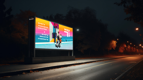 Advertisement on a Town Sidewalk