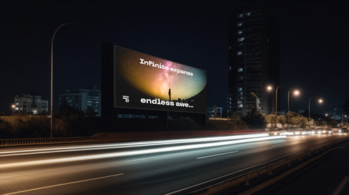 Digital Billboard During Nighttime