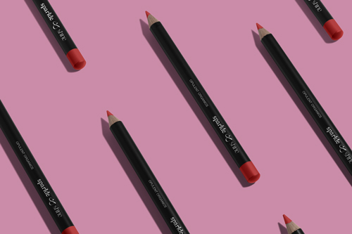 Collection de crayons à lèvres, vue de dessus