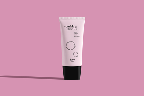 Tube de crème, vue de face