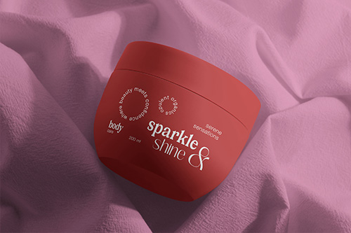 Récipient de crème, vue de haut