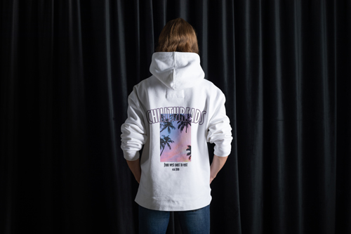 Man in a Trendy Hoodie Back View