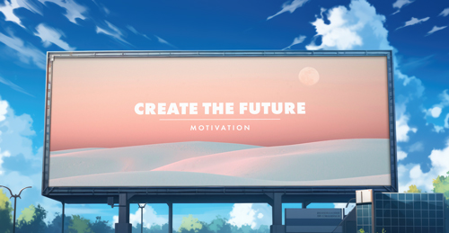 Rectangular Billboard in City Center