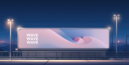 Billboard in the Middle of a Street