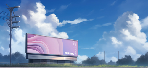 Digital Advertisement During Sunrise