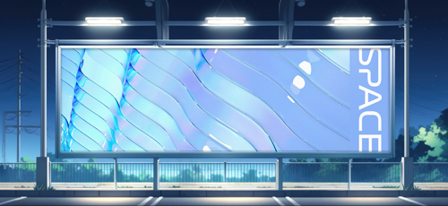 Cityscape Advertisement in the Evening