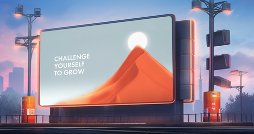 City Billboard During Sunset