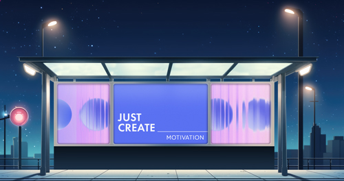 Modern Billboard at a Bus Station