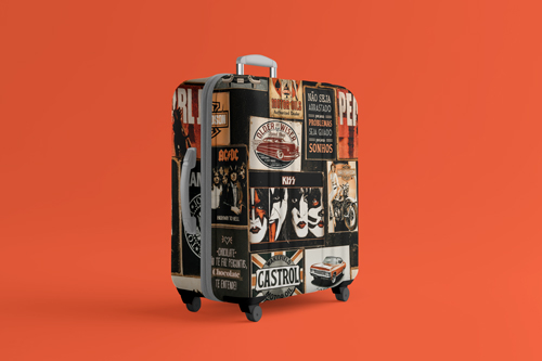 Vista de ángulo derecho de una maleta moderna