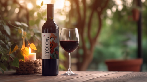 Wine Glass With a Bottle