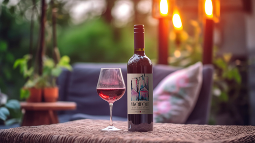 Bottle of Wine With a Glass