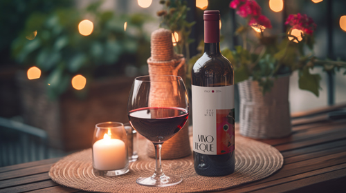 Romantic Wine Setup in a Yard