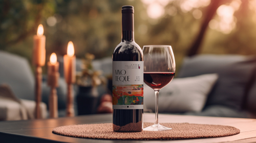 Wine Bottle on a Wooden Table