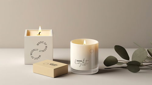 Две свечи в минималистичной обстановке