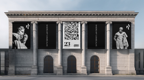 Colocación de banderas en la fachada