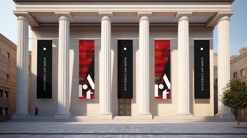 Banderas de la exhibición del patrimonio