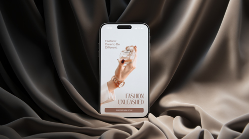 Mobile Phone Placed on Silk Fabric