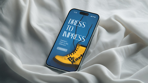 Mobile Phone on White Fabric