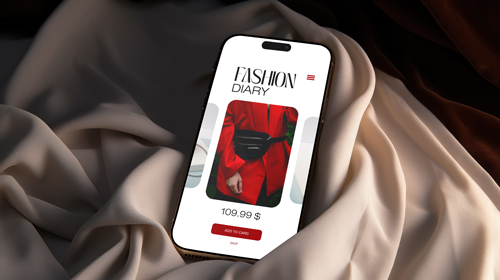 Mobile Phone on Delicate Fabric