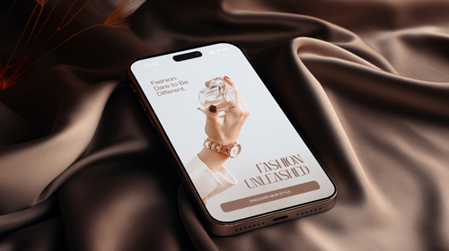 Mobile Phone on Silk Fabric