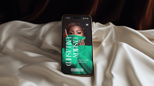 Smartphone on Textile Background