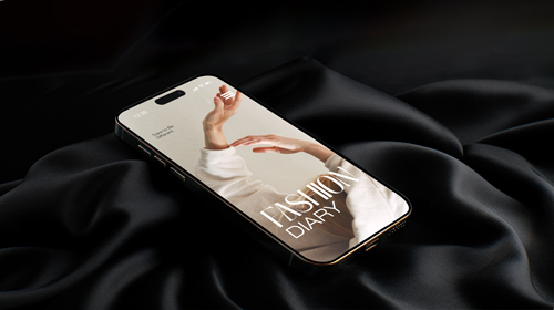 Mobile Phone on Black Fabric