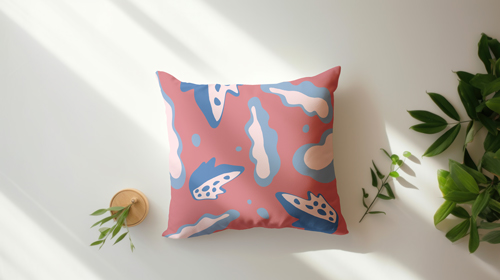 Pillow With Plants Top View