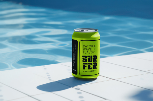 Soda Can Next to a Pool