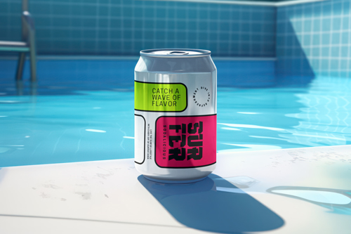 Refreshing Drink at a Pool Edge
