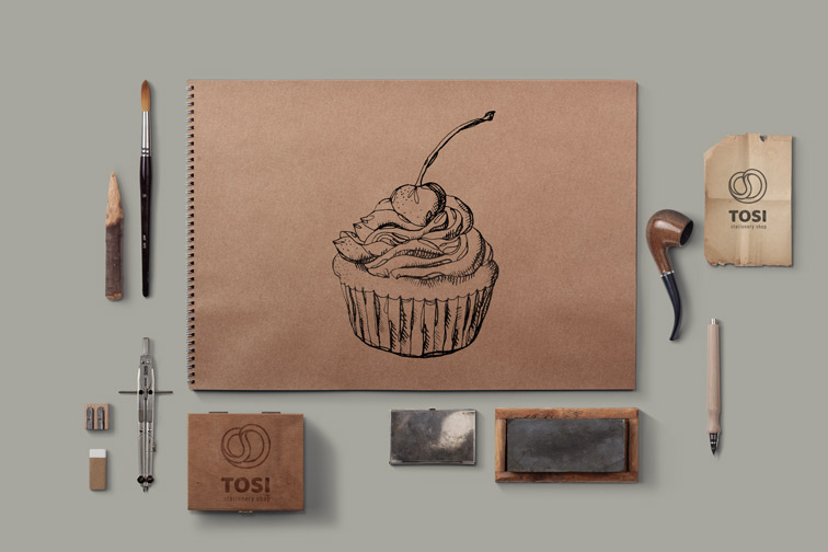 Retro Sketchbook With Designing Tools