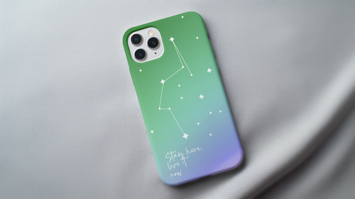 Mobile Phone on Grey Fabric