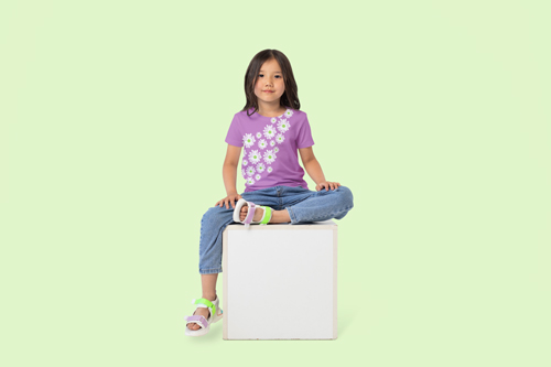 Little Girl Posing in a Studio