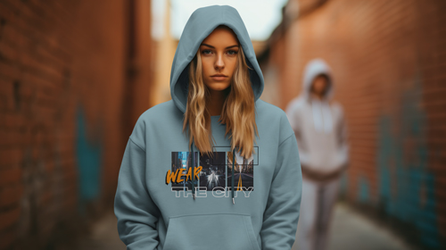 Woman Wearing a Hoodie