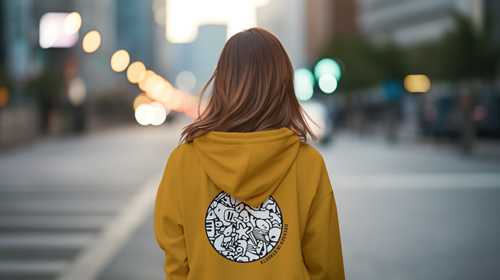 Woman in a Hoodie Back View