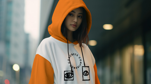 Woman in a Hoodie Side View