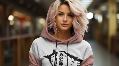 Woman in a Hoodie Closeup View