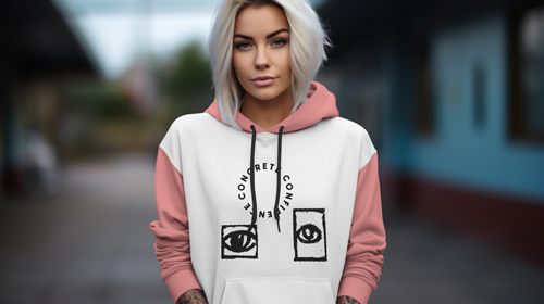 Woman Wearing a Trendy Hoodie