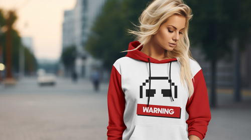 Woman Wearing a Hoodie Looking Down