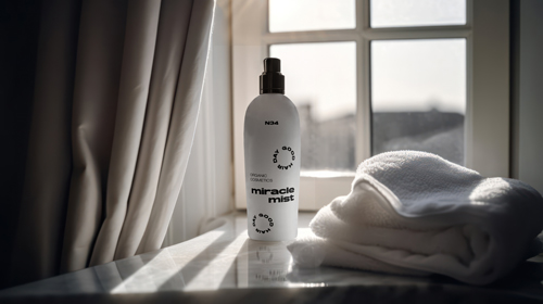 Shampoo Container With a Towel