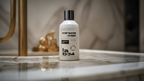 Shampoo Container on a Marble Surface