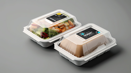 Lebensmittelverpackung Hochwinkelansicht